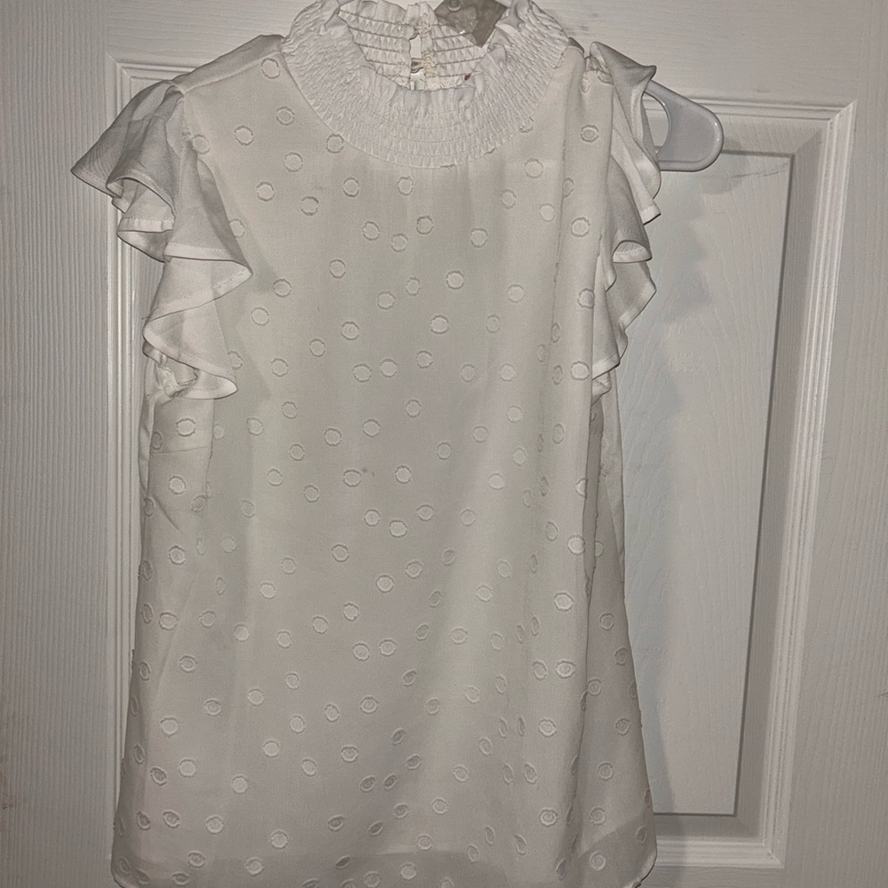 ANDREE BY UNIT Ivory Textured Sleeveless Blouse